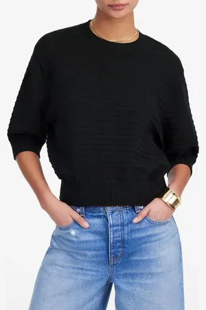 Madewell Textural Stitch Cotton Sweater in at Nordstrom, Size Large