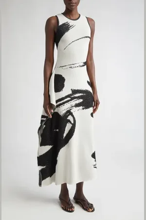 Jason Wu Loop Fringe Jacquard Sleeveless Dress in at Nordstrom, Size Large