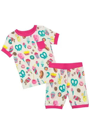 Hatley Carnival Treats Print Cotton Fitted Two-Piece Short Pajamas in at Nordstrom, Size 2T