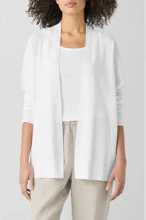 Eileen Fisher Organic Linen Blend Open Front Cardigan in at Nordstrom, Size X-Small
