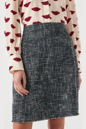 LK Bennett Suzie Fray Hem Tweed Skirt in at Nordstrom, Size 4 Us