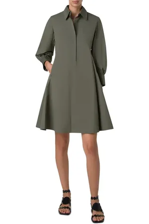 AKRIS Long Sleeve Poplin Shirtdress in at Nordstrom, Size 10