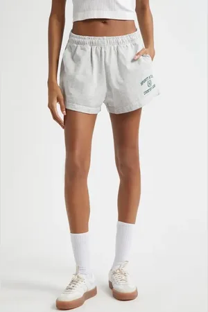 Sporty & Rich Varsity Crest Disco Graphic Shorts in at Nordstrom, Size Small