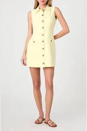 French Connection Azra Sleeveless Twill Mini Shirtdress in at Nordstrom, Size 12
