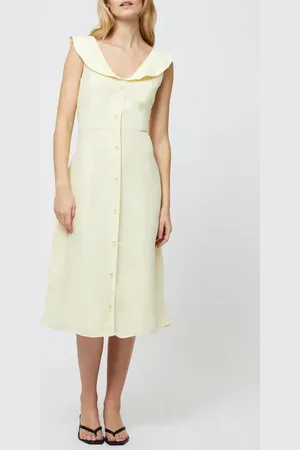 French Connection Birdie Peter Pan Collar Linen Blend Dress in at Nordstrom, Size 6