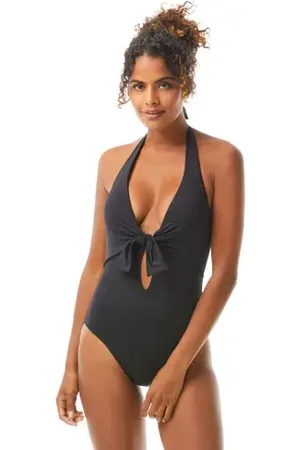 Vince Camuto Tie Front Halter One Piece Swimsuit in at Nordstrom, Size 8