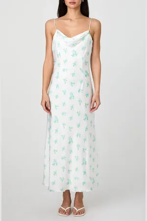 French Connection Anna Fleur Cowl Neck Satin Maxi Slipdress in at Nordstrom, Size 0