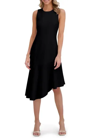 Ted Baker Asymmetric Ruffle Sleeveless Midi Dress in at Nordstrom, Size 12