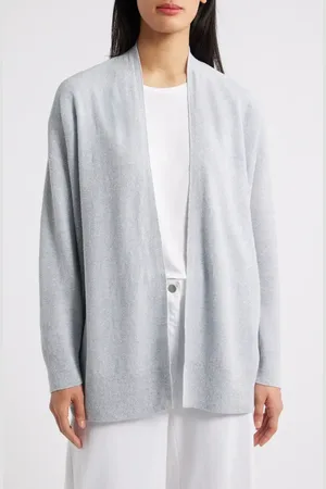 Eileen Fisher Organic Linen Blend Open Front Cardigan in at Nordstrom, Size Small