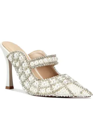 AZALEA WANG Enya Embellished Pointed Toe Mule in at Nordstrom, Size 9