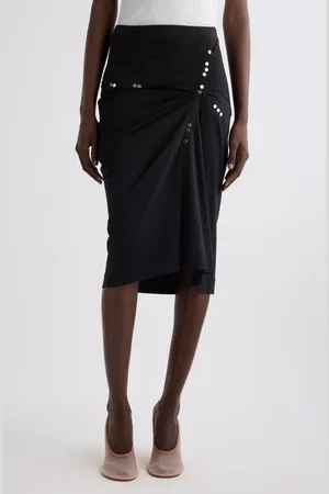 DRIES VAN NOTEN Studded Ruched Cotton Jersey Skirt in at Nordstrom, Size Large