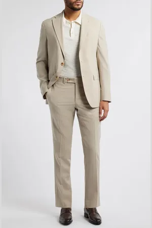 Jack Victor Midland Slub Stretch Wool & Silk Blend Suit at Nordstrom, Size 36Short