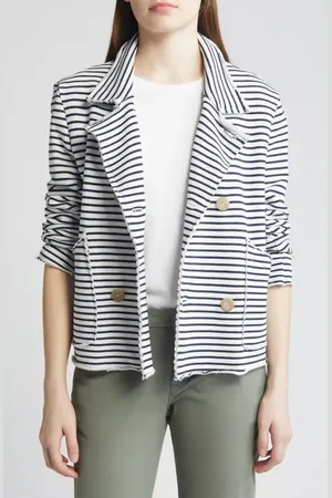 FRANK & EILEEN Mini Belfast Crop Knit Peacoat in at Nordstrom, Size Small