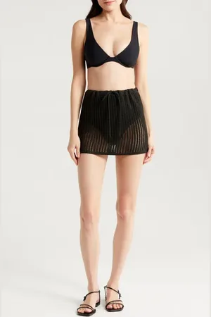 Delan Open Stitch Cover-Up Miniskirt in at Nordstrom, Size Large