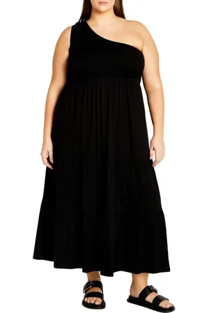 City Chic Darcy One-Shoulder Maxi Sundress in at Nordstrom