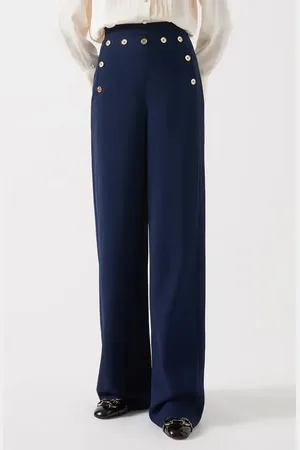 LK Bennett Olive Crepe Sailor Trousers in at Nordstrom, Size 10 Us