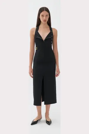 Nocturne Midi Dress with Belt Designed Collar in at Nordstrom, Size Small