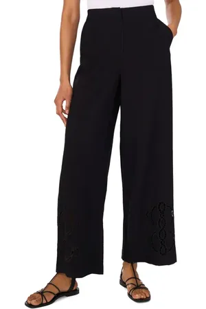 Vince Camuto Lattice Inset High Waist Wide Leg Pants in at Nordstrom, Size Xx-Small