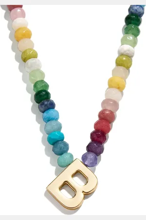 Baublebar Rainbow Beaded Initial Pendant Necklace in at Nordstrom