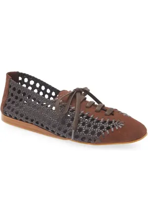 Hereu Portiu Woven Derby in Ruby /Dark Brown at Nordstrom, Size 5.5Us