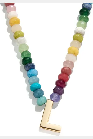 Baublebar Rainbow Beaded Initial Pendant Necklace in at Nordstrom