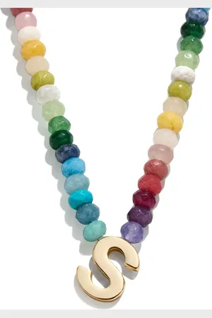 Baublebar Rainbow Beaded Initial Pendant Necklace in at Nordstrom