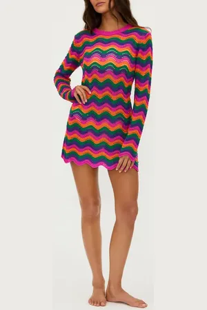 Beach Riot Libbi Long Sleeve Cover-Up Dress in at Nordstrom, Size Small