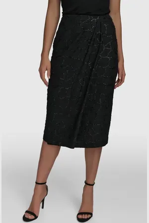 Donna Karan Sequin Faux Wrap Pencil Skirt in at Nordstrom, Size 8