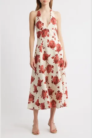 FAITHFULL THE BRAND Marais Halter Midi Dress in at Nordstrom, Size X-Small