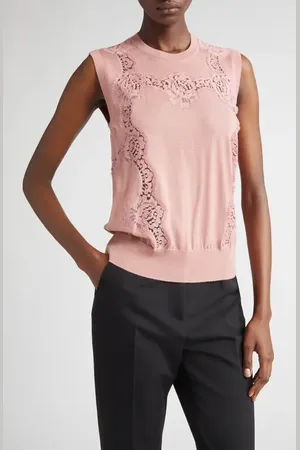 Dolce & Gabbana Lace Trim Sweater Tank in at Nordstrom, Size 4 Us