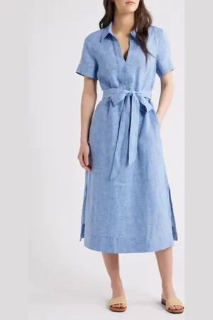 Tommy Bahama Costalina Linen Midi Dress in at Nordstrom, Size Large