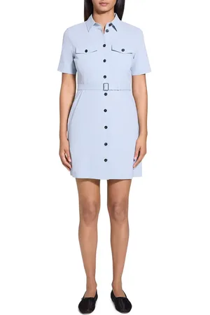 THEORY Short Sleeve Belted Shirtdress in at Nordstrom, Size 6