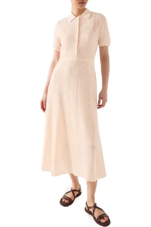 LK Bennett Dean Lace Knit Shirtdress in at Nordstrom, Size 14 Us