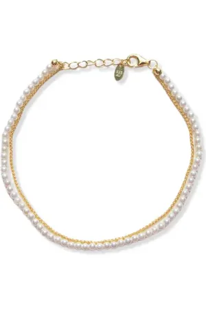 Argento Vivo Sterling Silver Faux Pearl & Chain Bracelet in at Nordstrom