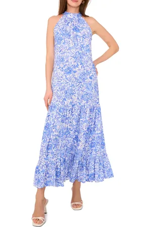 Vince Camuto Sleeveless Halter Neck Midi Dress in at Nordstrom, Size X-Small