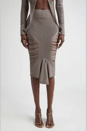 Rick Owens Gonna in Maglia Knit Wool Midi Skirt in at Nordstrom, Size Medium