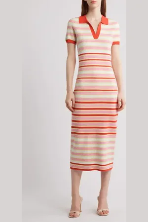 ELIE TAHARI The Liberty Stripe Knit Midi Dress in at Nordstrom, Size Small