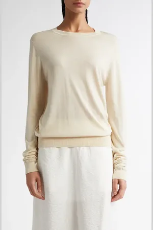 Totême Fine Silk & Cupro Crewneck Sweater in at Nordstrom, Size X-Small