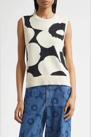 Marimekko Pioneeri Unikko Jacquard Cotton Sweater Vest in at Nordstrom, Size Medium