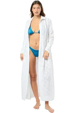 ONIA Air Linen Maxi Shirtdress in at Nordstrom, Size X-Small