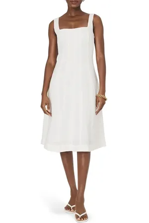 French Connection Birdie Linen Blend Midi Dress in at Nordstrom, Size 2