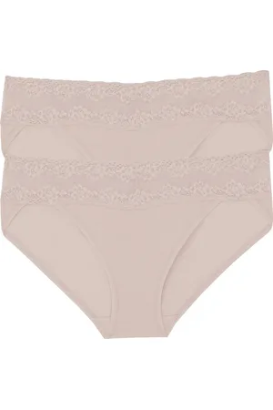 Natori Bliss Perfection Lace Trim One Size Bikini Brief 2-Pack in at Nordstrom
