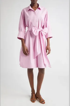 Max Mara Tabata Belted Cotton Shirtdress in at Nordstrom, Size 10