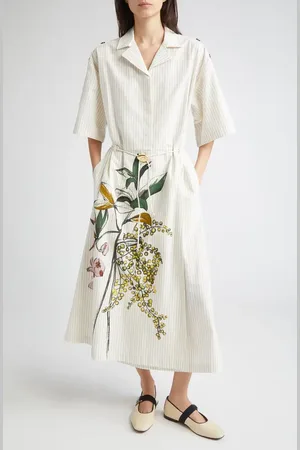 STINE GOYA Stripe Workwear Organic Cotton Midi Dress in at Nordstrom, Size X-Small
