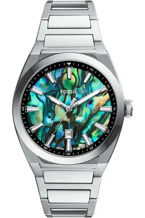 Fossil Everett Bracelet Watch, 42mm in Silver /Abalone at Nordstrom