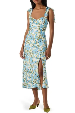 ASTR Bow Strap Satin Dress in at Nordstrom, Size Large