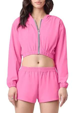 Florence By Mills Front Zip Hooded Crop Track Jacket in at Nordstrom, Size Medium