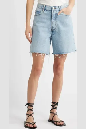 Frame The Timeless Raw Hem Denim Bermuda Shorts in at Nordstrom, Size 30