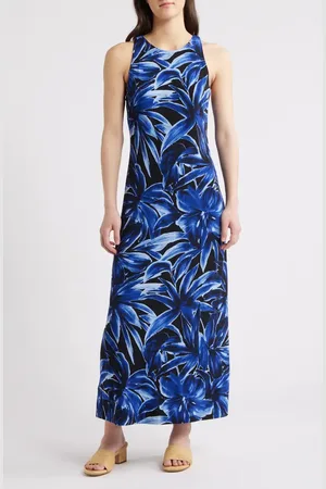 Tommy Bahama Jasmina Bravo Bloom Jewel Neck Maxi Dress in at Nordstrom, Size Large