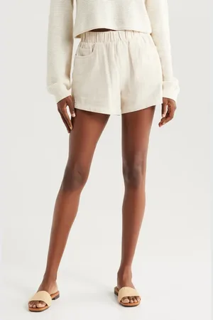 BLANK NYC Pull-On Cotton & Linen Shorts in at Nordstrom, Size Large